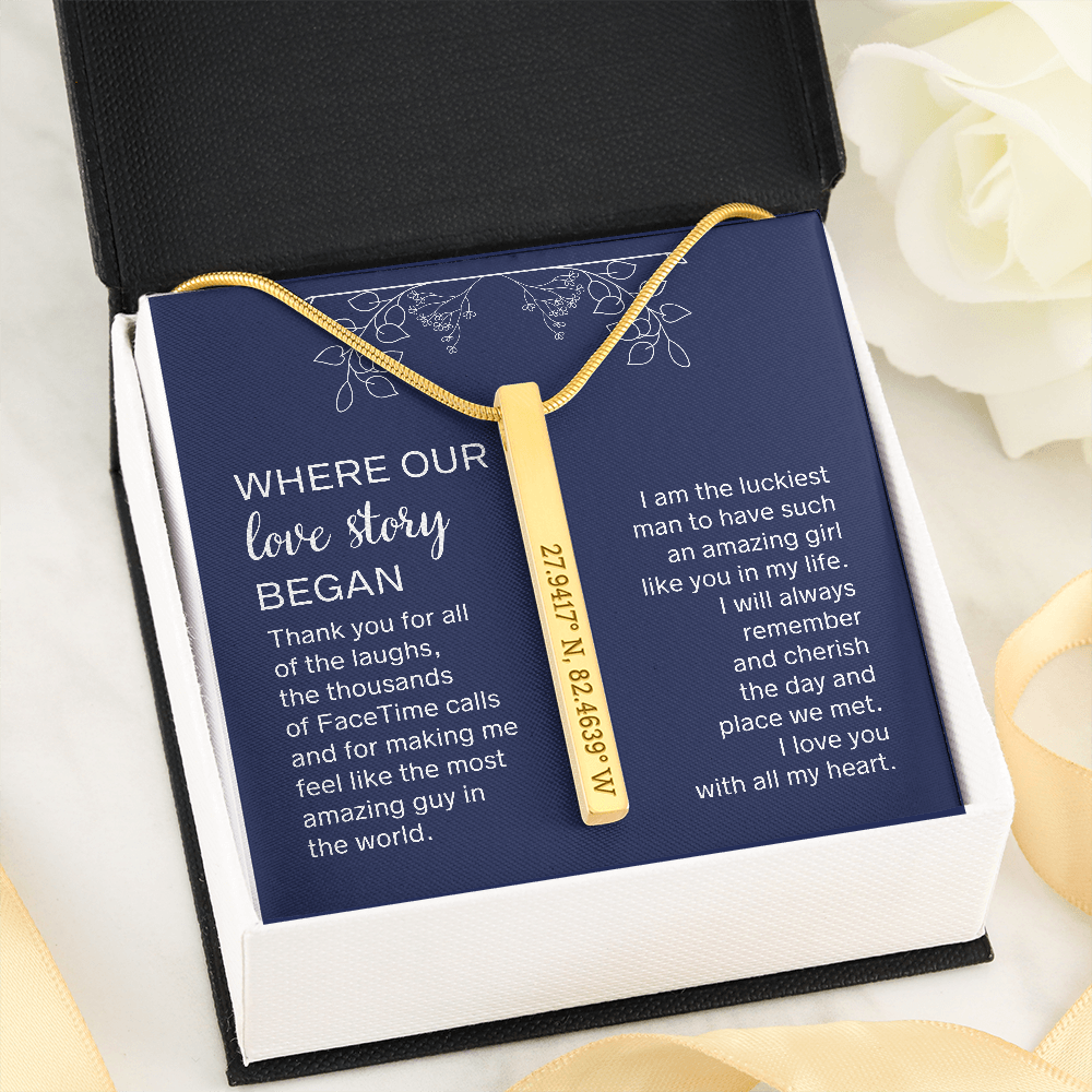 Where Our Love Story Began Coordinates Necklace