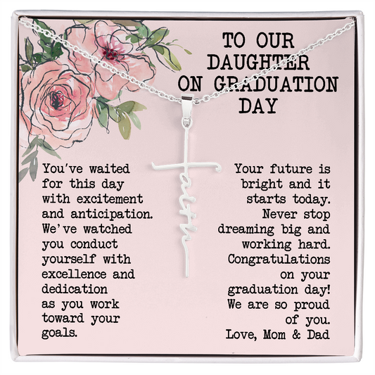 To Our Daughter on Graduation Day, Faith Cross Necklace