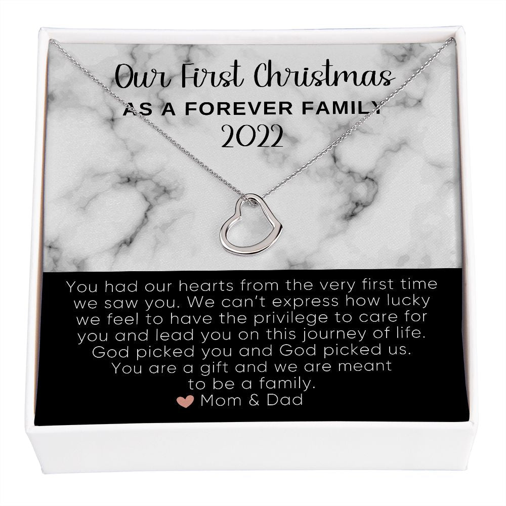 First Christmas as a Forever Family Adoption Necklace