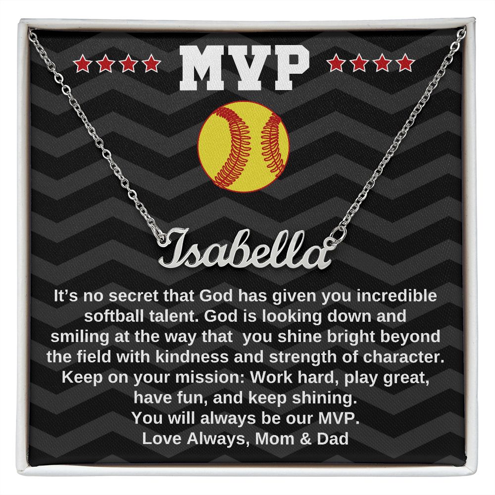 MVP Softball Custom Name Necklace