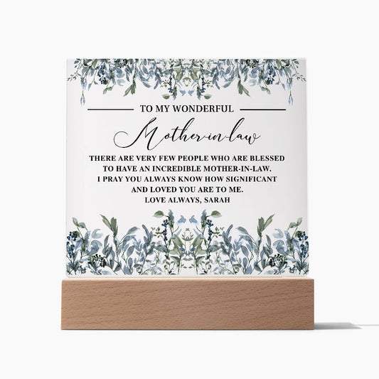 Mother-in-law Personalizeed Acrylic Plaque