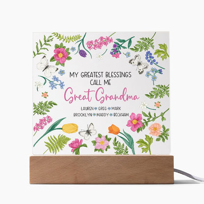 Great Grandma Gift, Greatest Blessings Acrylic Plaque