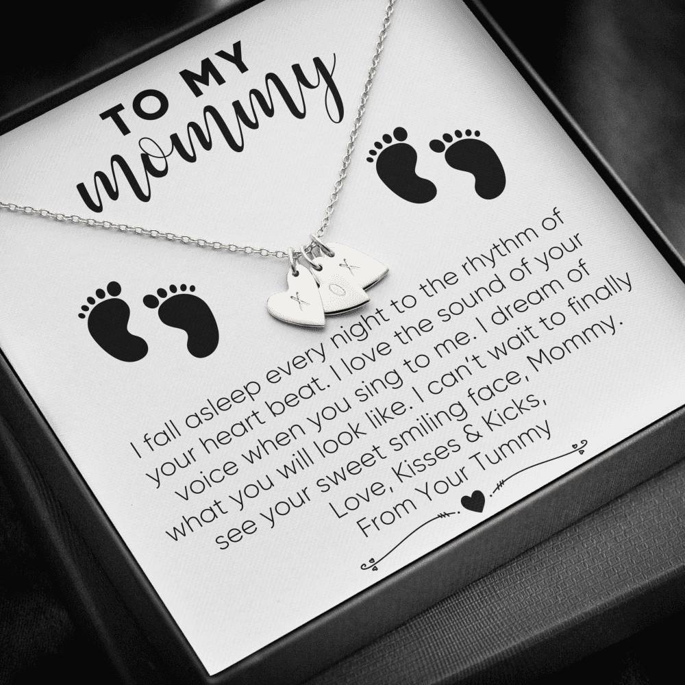To My Mommy from Your Tummy Charm Necklace