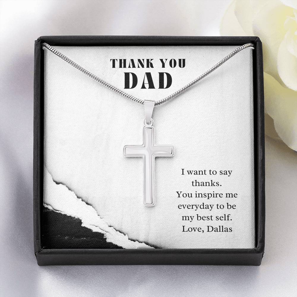 Thank You Dad Cross Necklace