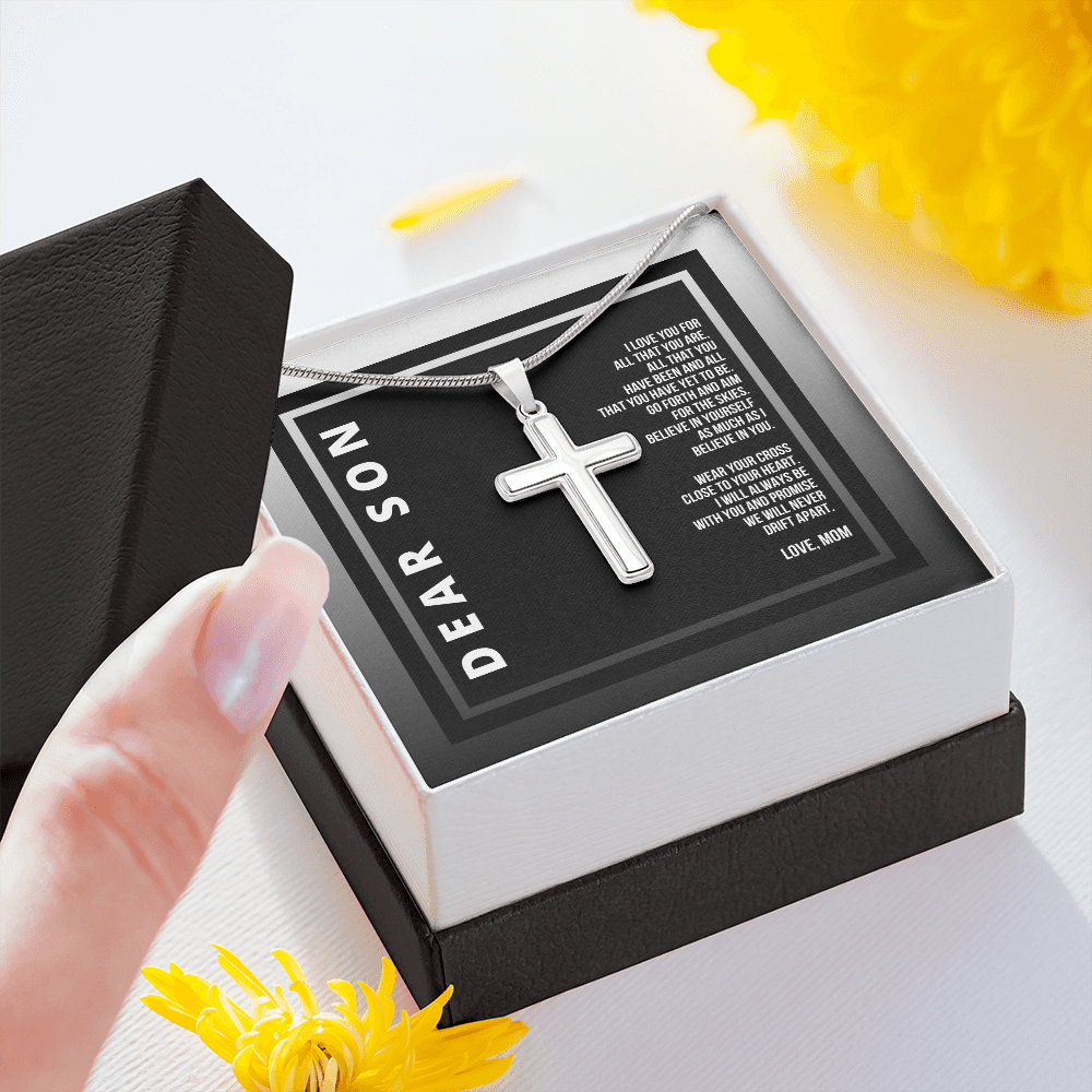 Son We Will Never Drift Apart Cross Necklace