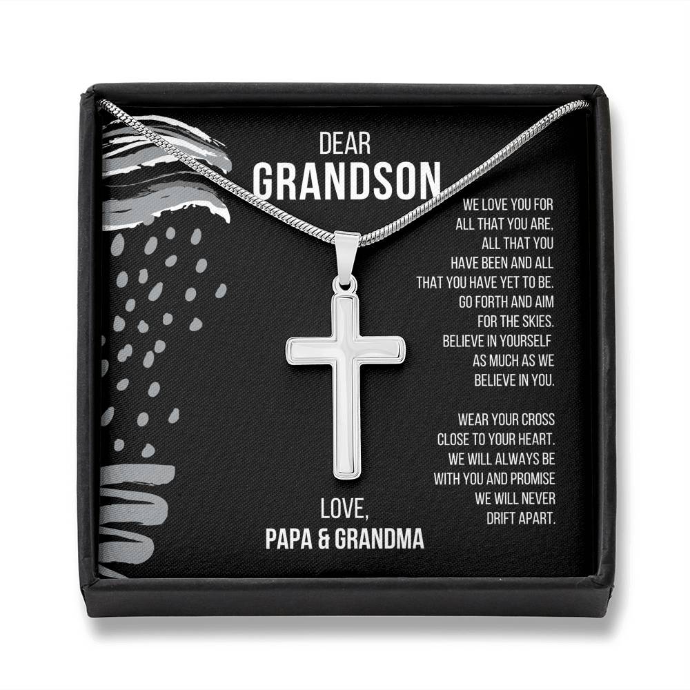 Dear Grandson Cross Necklace