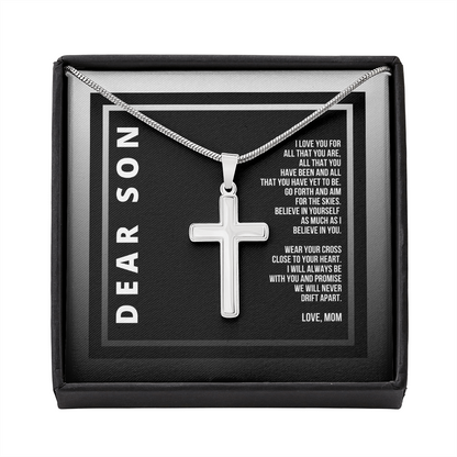 Son We Will Never Drift Apart Cross Necklace