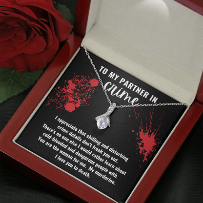 Love You to Death Necklace, True Crime Gifts