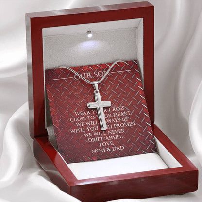 Going Away Silver Cross Necklace