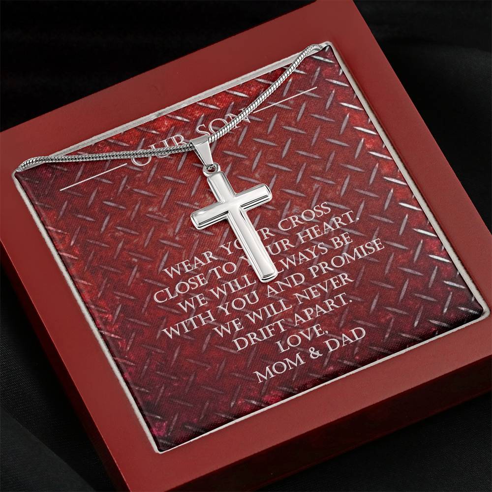 Going Away Silver Cross Necklace