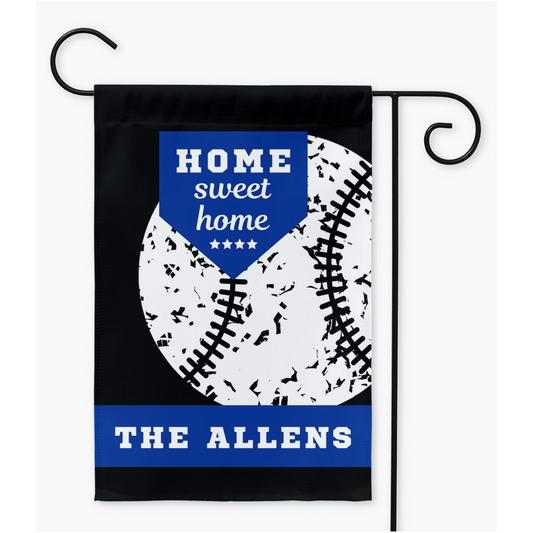 Personalized Baseball Flag, Home Sweet Home