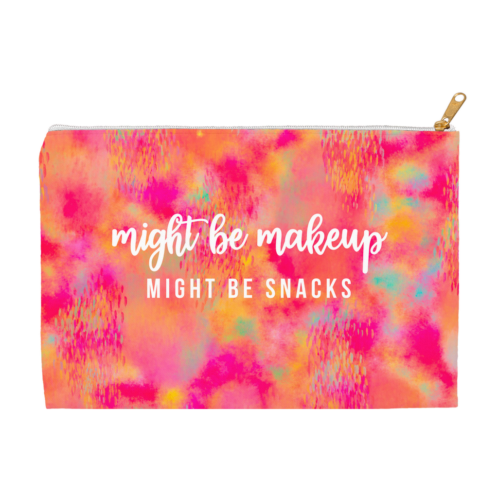 Might Be Makeup Might be Snacks Pouch, Bright Tie Dye