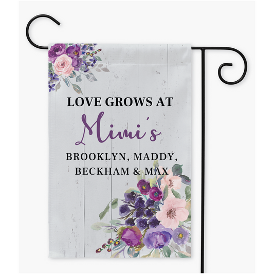 Love Grows at Mimi's Flag, Purple Floral