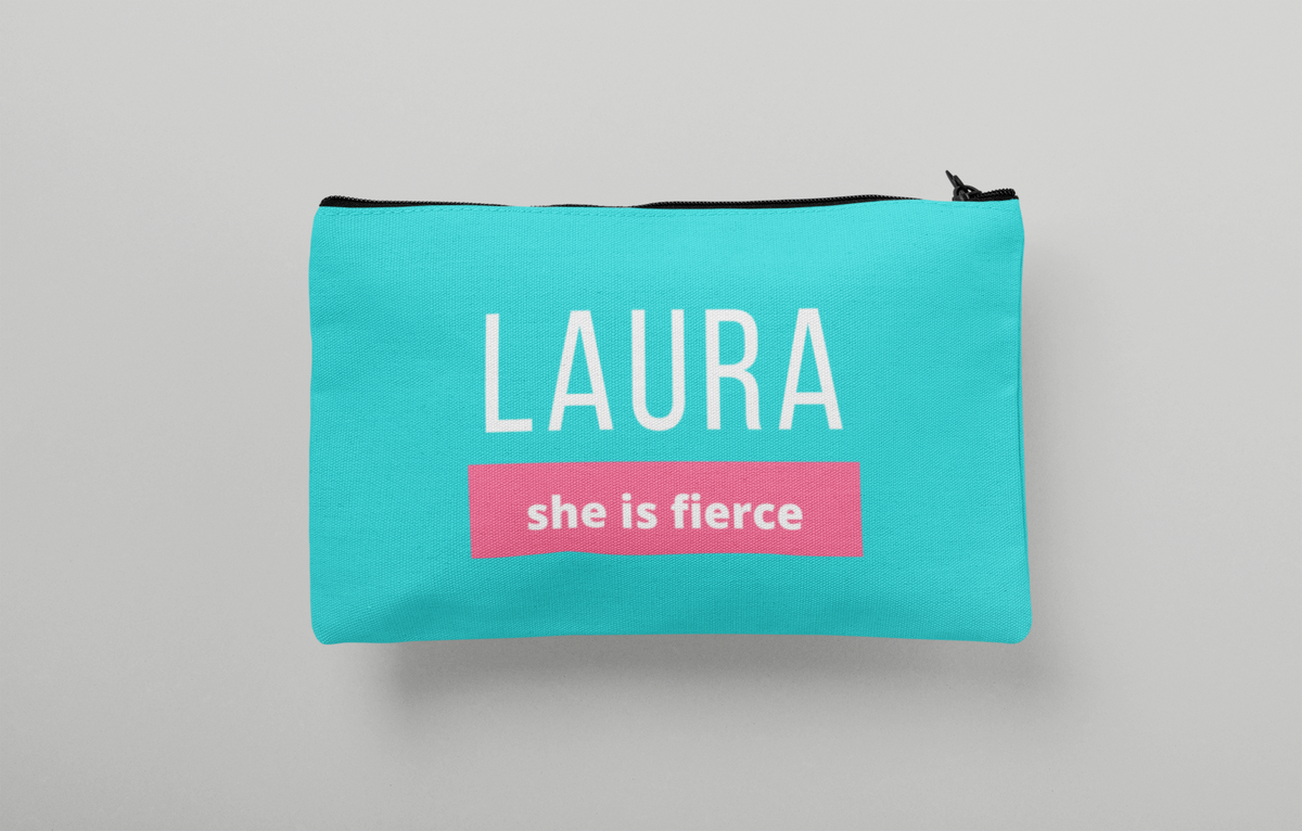She is Fierce Personalized Makeup Bag
