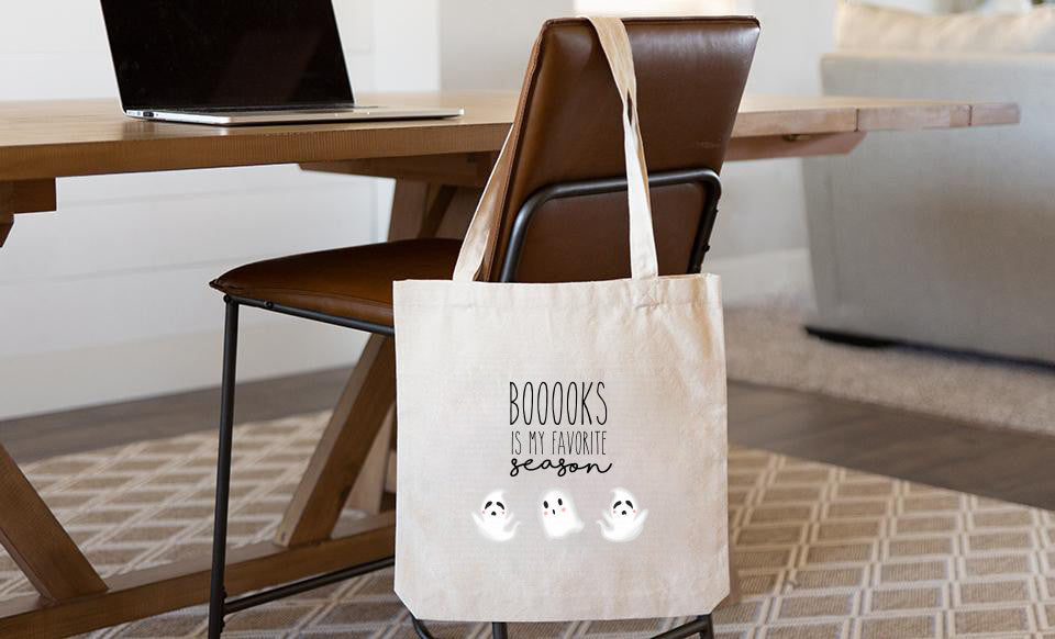 Halloween Tote Bag, Booooks is my Favorite Season