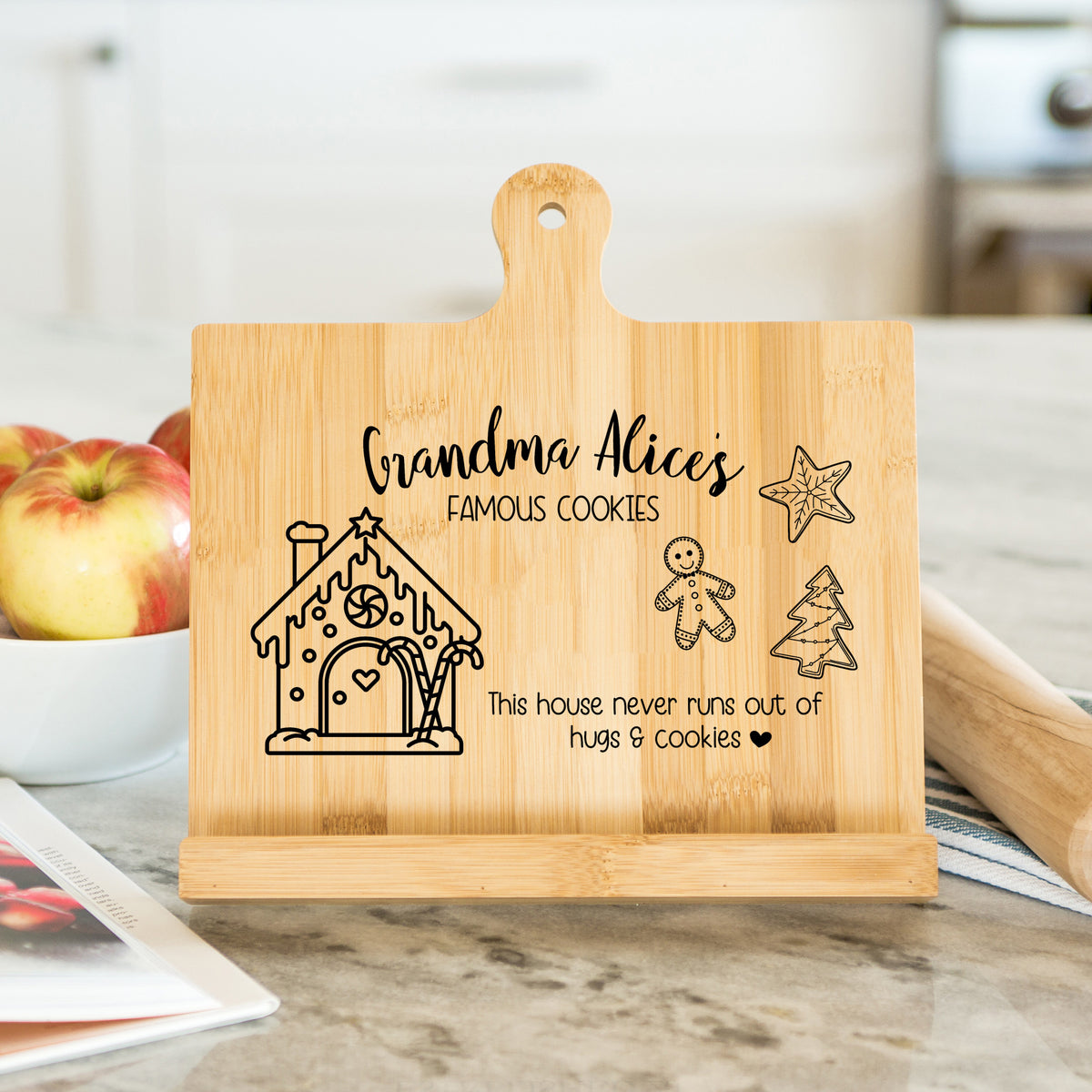 Personalized Christmas Cookbook Holder
