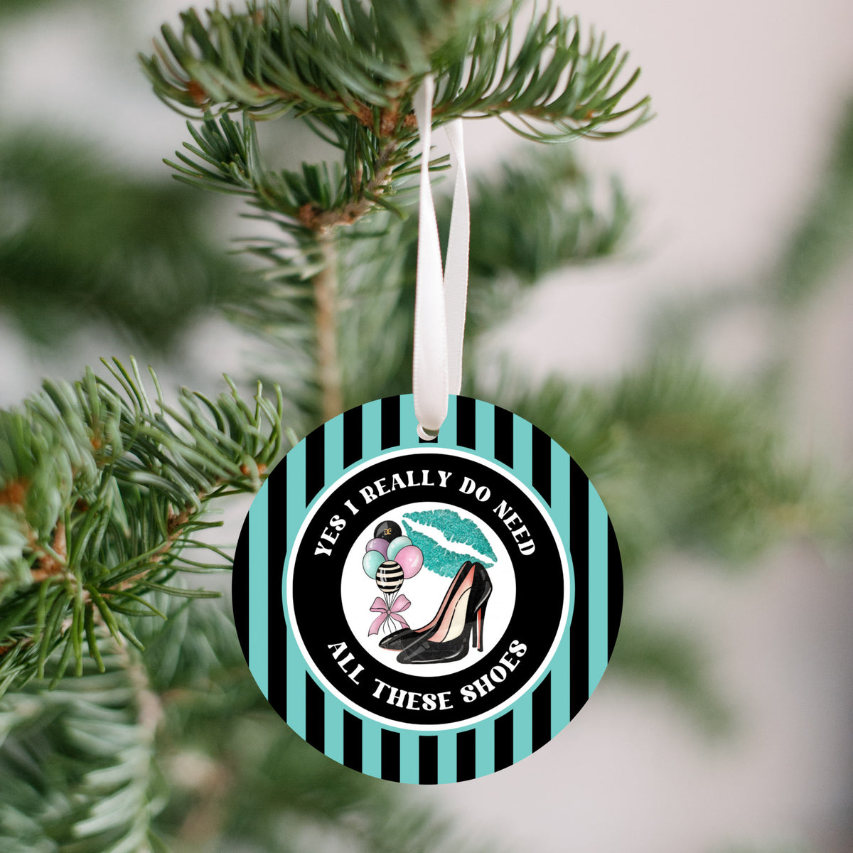Shoe Lover Ornament in Teal
