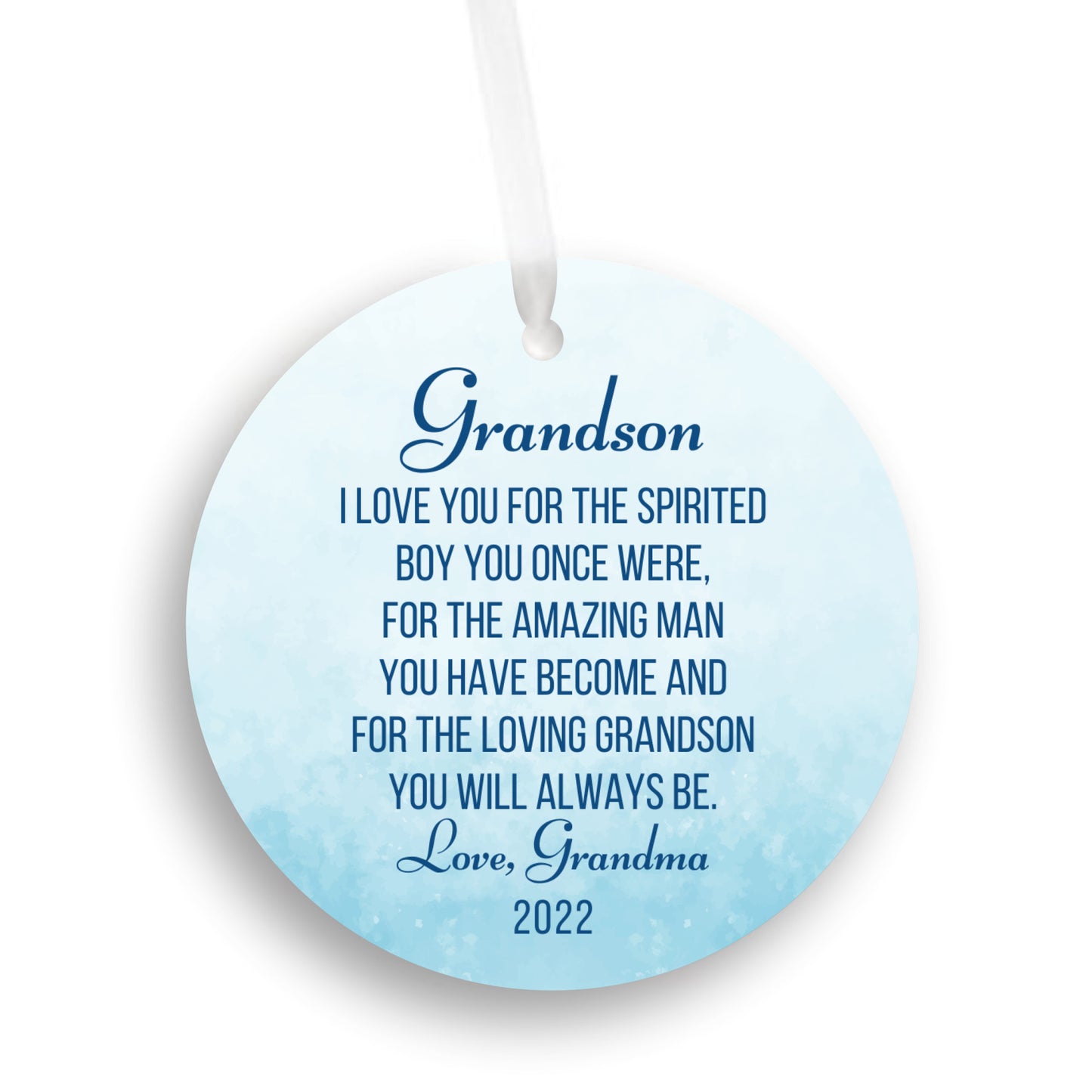 To My Grandson Christmas Ornament