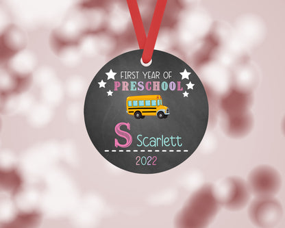 Personalized First Year of Preschool Ornament