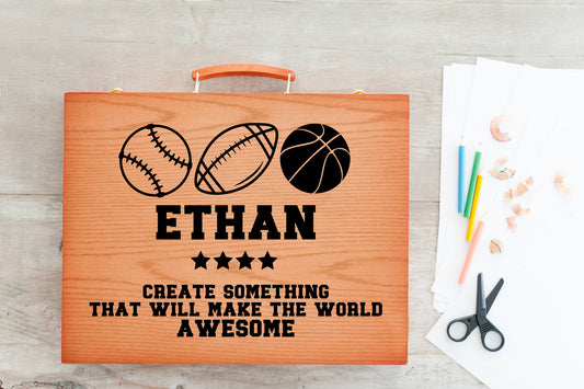 Personalized Sports Deluxe Art Kit