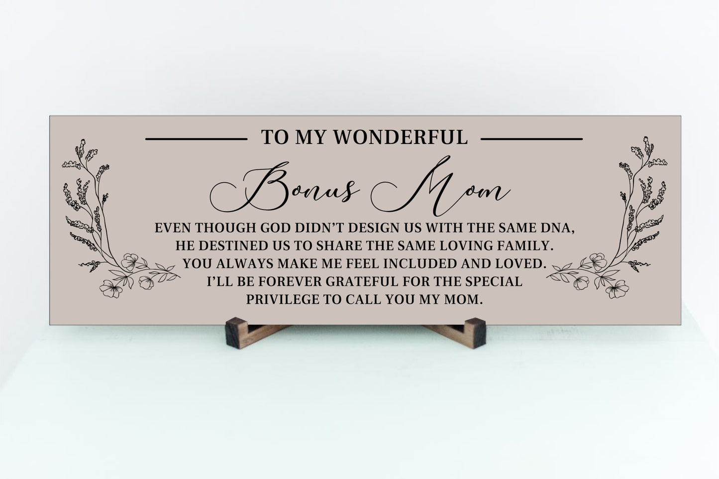 personalized My Wonderful Bonus Mom Sign