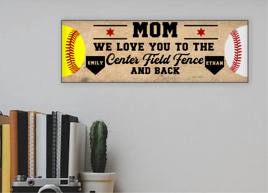 Personalized Baseball Softball Mom Sign