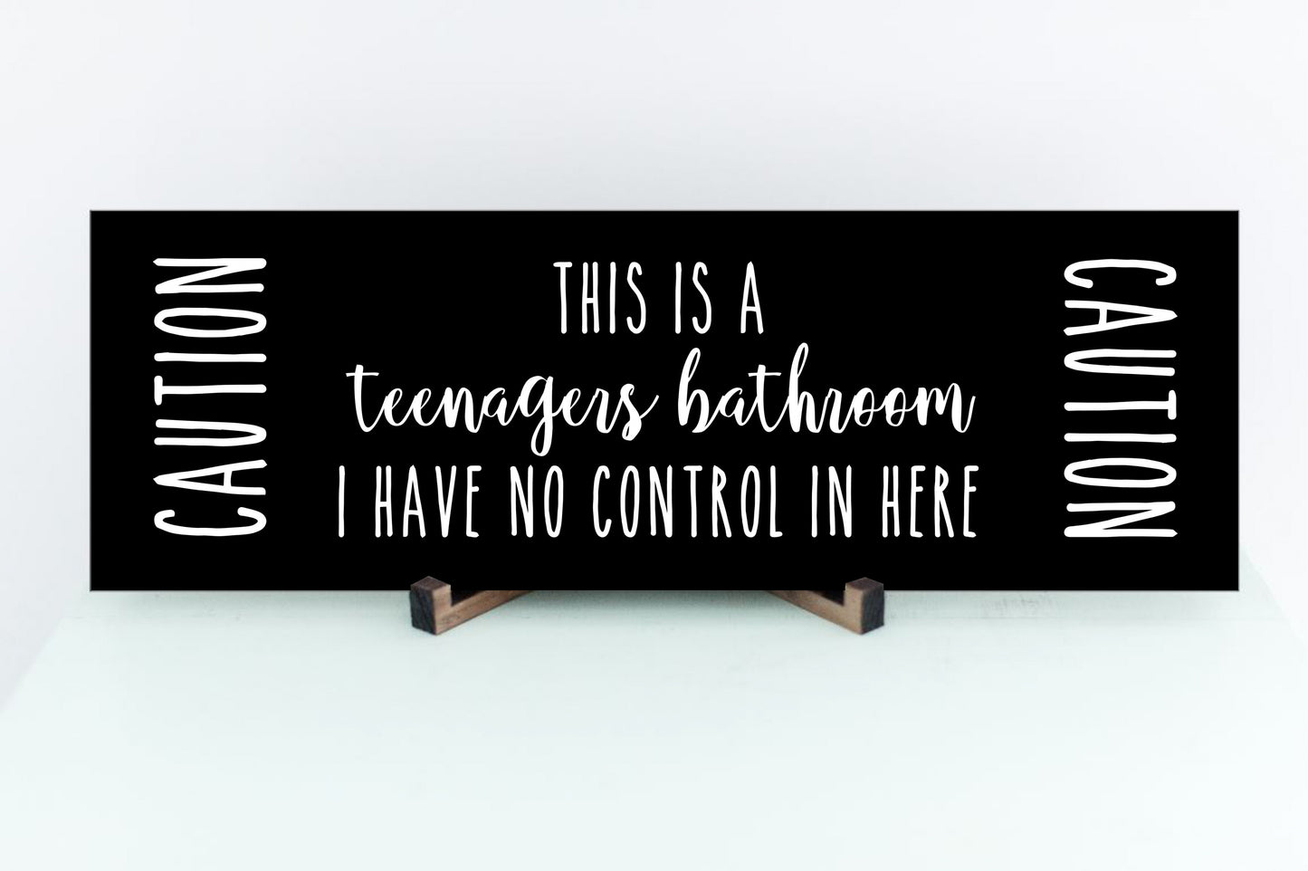 Caution Teenagers Bathroom Custom Sign