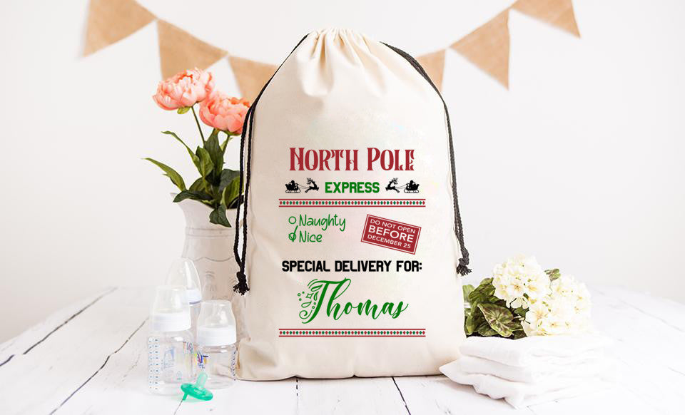 North Pole Express Personalized Santa Sack