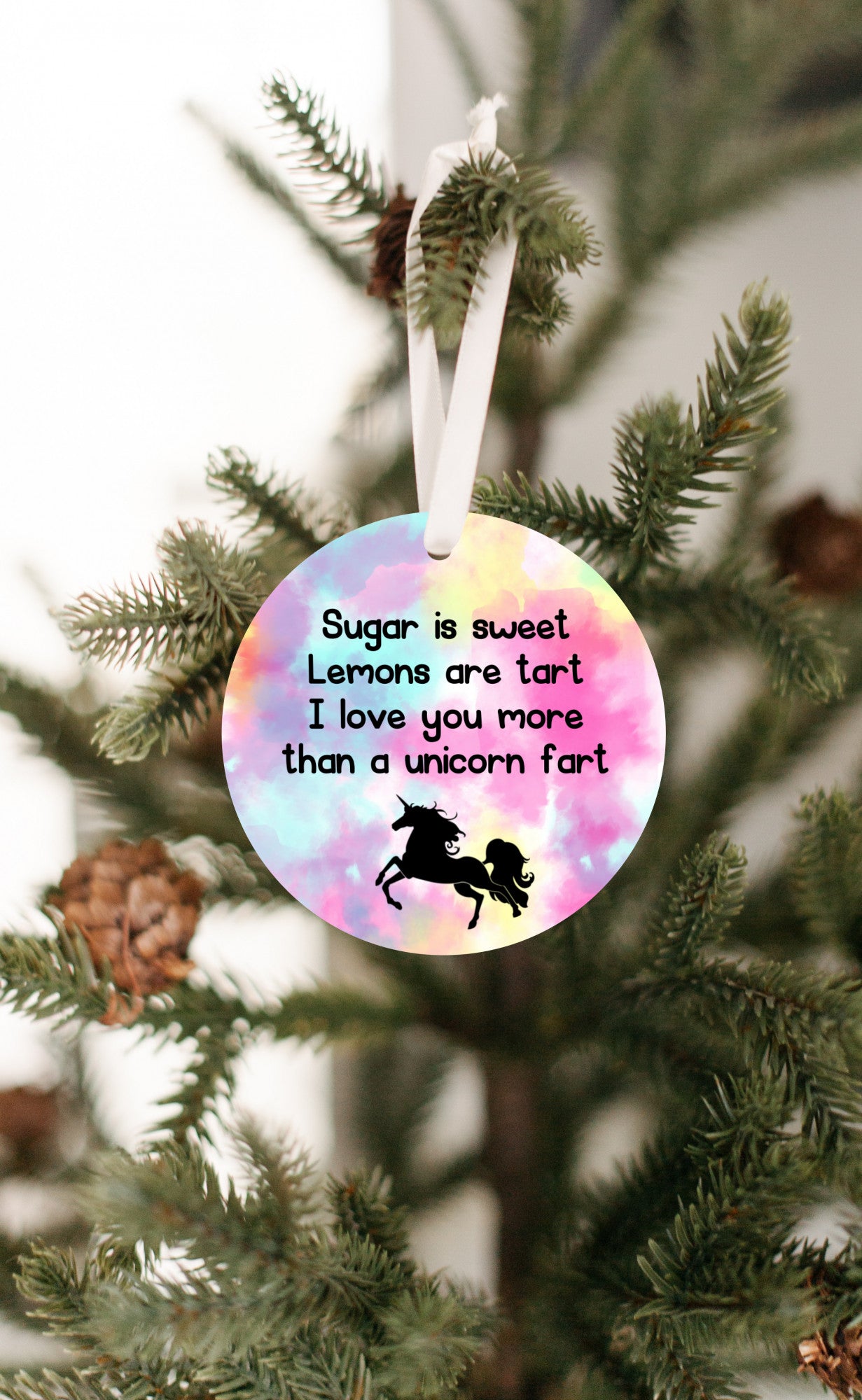 Christmas Ornament, I love you more than Unicorn Farts