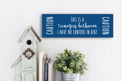 Teenagers Bathroom Sign in Classic Blue