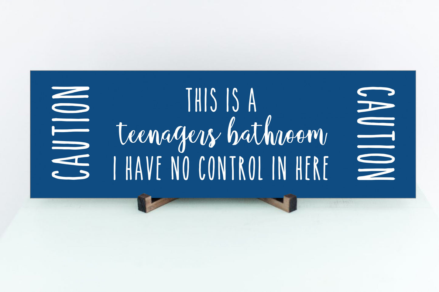 Teenagers Bathroom Sign in Classic Blue
