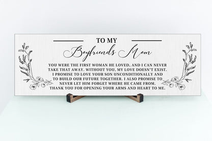 To My Boyfriend's Mom Sign, Price Inludes Shipping