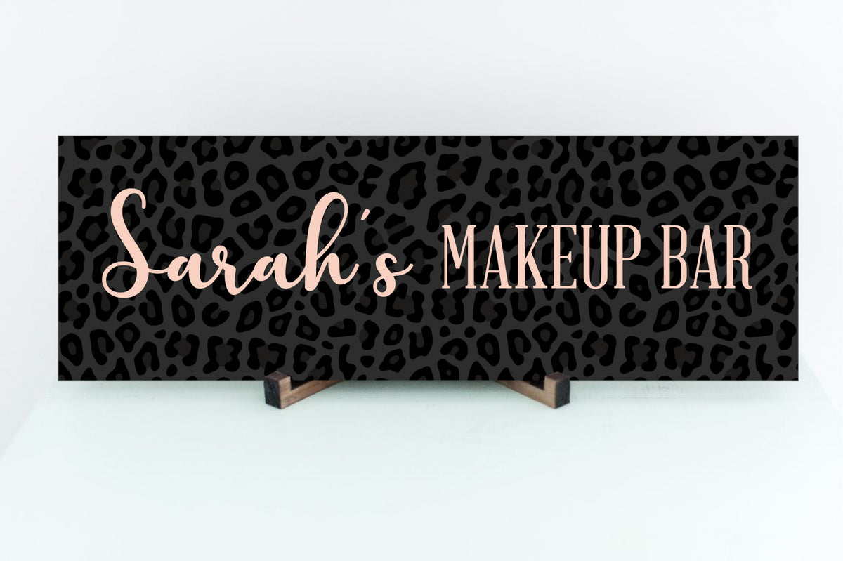 Personalized Makeup Bar Sign, Leopard