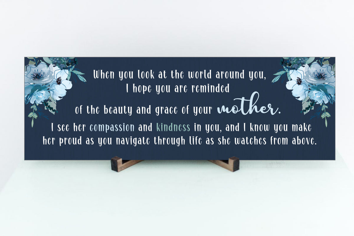 Remembering Mom Sign, Beauty & Grace in Navy