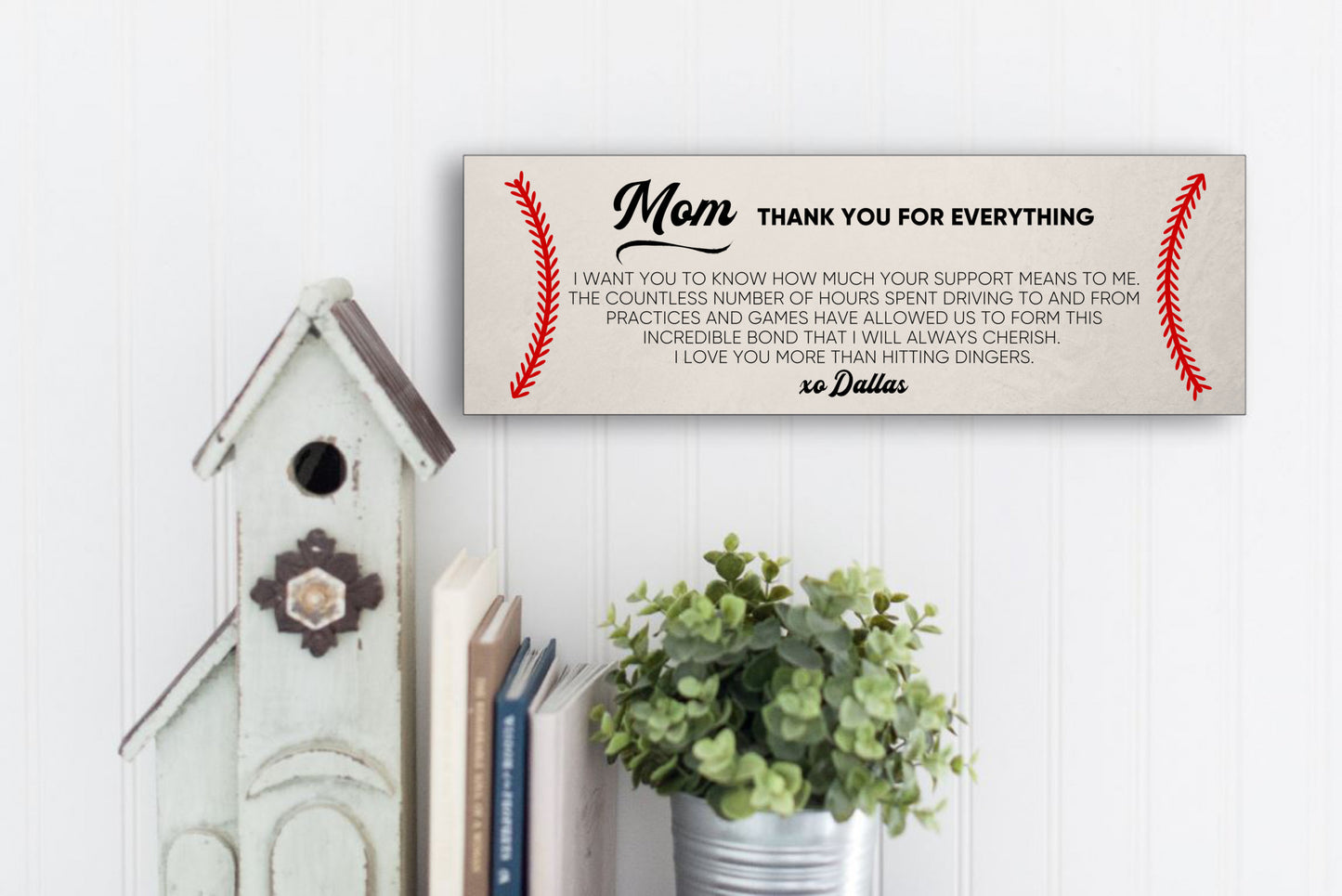 Personalized To My Baseball Mom Sign