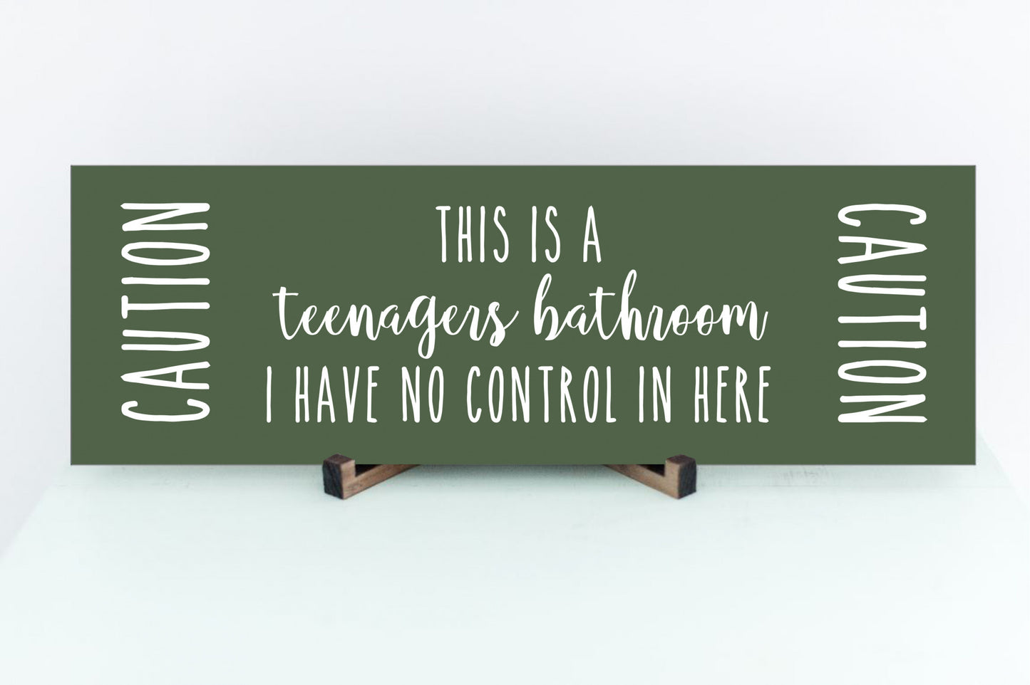 Custom Caution Teenagers Bathroom Sign
