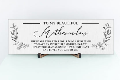 To My Beautiful Mother-in-law Sign, Farmhouse