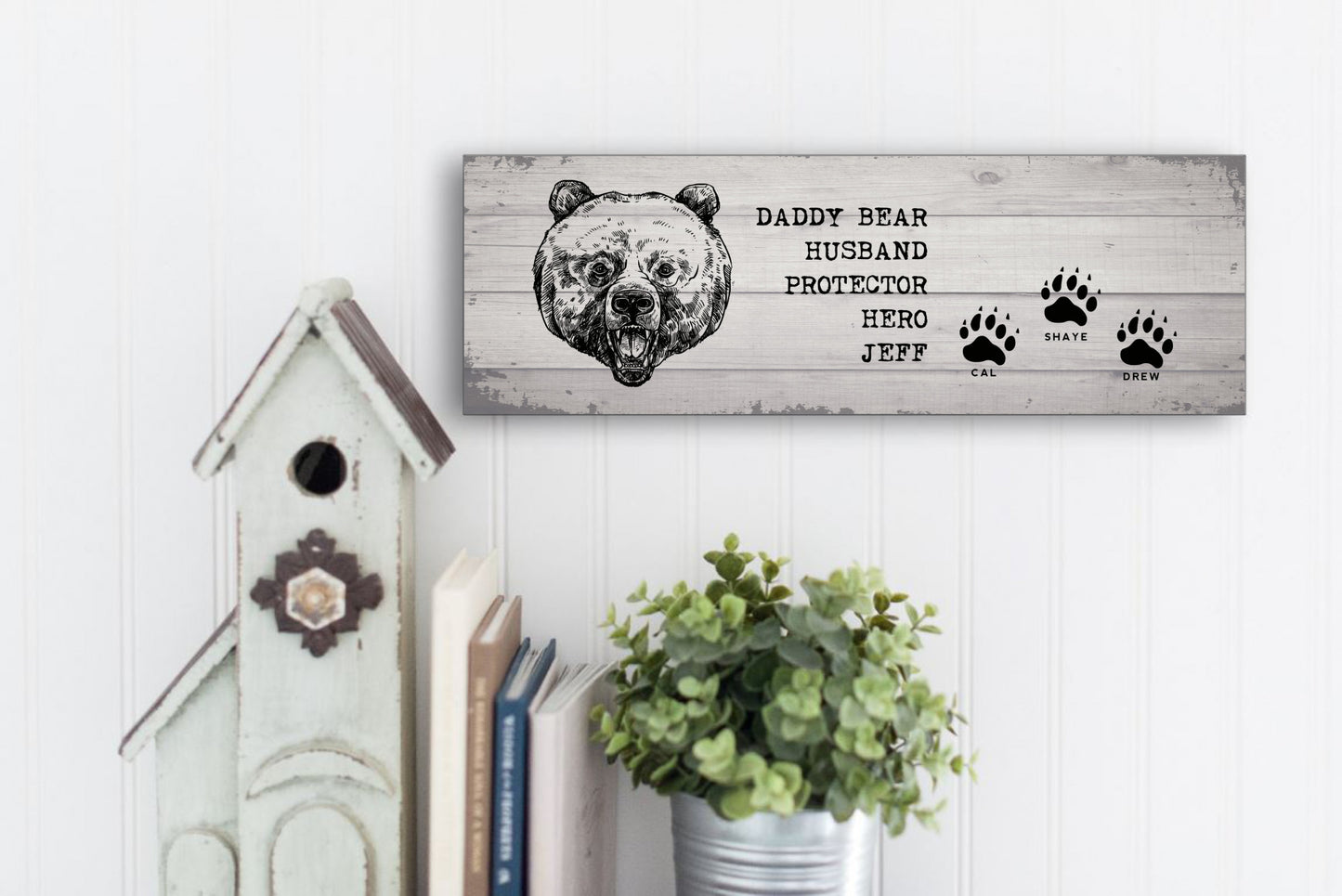 Personalized Daddy Bear Fathers Day Sign