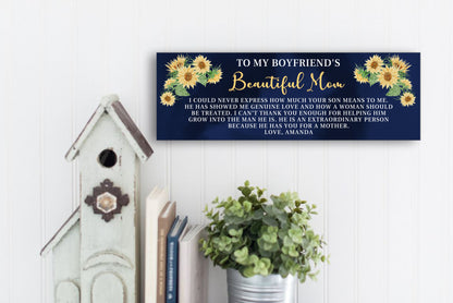 Personalized Boyfriends Beautiful Mom Sunflower Sign