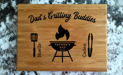 Personalized Dad's Grilling Buddies  Cutting Board